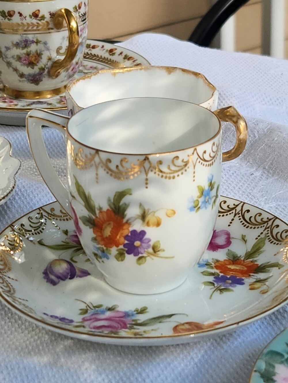 c. 1891-1906 Porcelain Demitasse Cup & Saucer Rosenthal Bailey Banks & Biddle